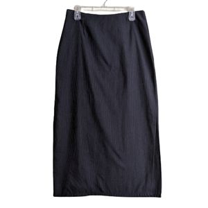 Studio Works Long Pencil Skirt 80's 90's Black Pinstripe Size 12